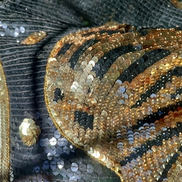 RARE vintage 80s Sequin dress 100% silk - Picture 6 of 11